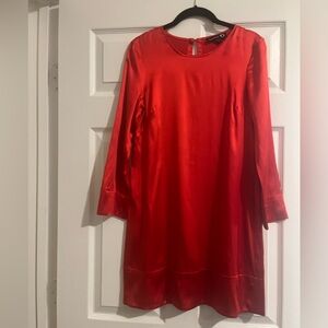 Bebe red silk mini dress size medium